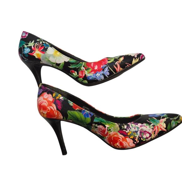 143 Girl 7.5 Women's Stilettoes Pump Flowers Shoe 3 1/2 Inch Heel 7 1/2 - Picture 5 of 8